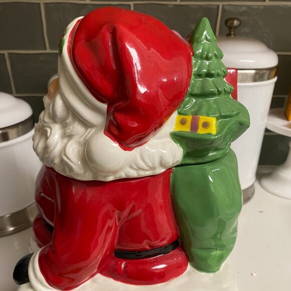 Cheryl's Cookie - Santa Claus on Chimney Christmas Cookie jar 13x8 - Picture 6 of 9